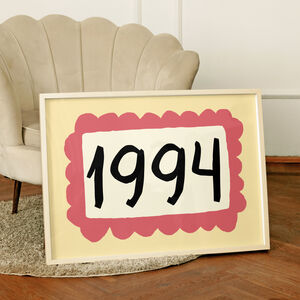30th Birthday Birth Year Print Gift