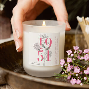 70th Birthday Gift Birth Year Floral Candle