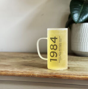 Birth Year And Message Personalised Beer Glass