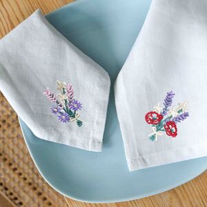 Birthday Flower Cotton Linen Napkins Gift