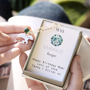 Birthstones Mama Bear Necklace