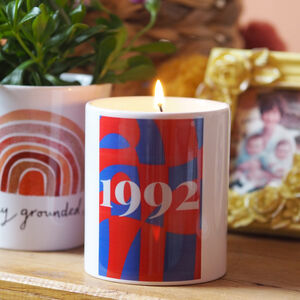Colourful Any Year Ceramic Candle