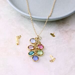 Family Birthstone Cascade Necklace