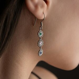Flower Birthstone Drop Earrings