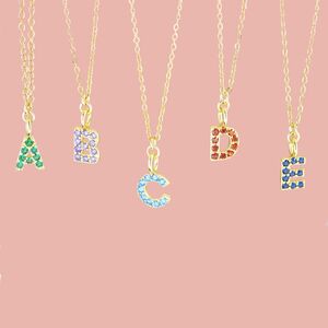Gold Or Silver Plated Birthstone Initial Necklace