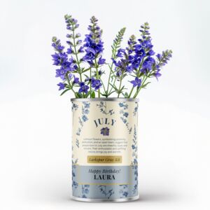Grow Your Own July Birth Flower Personalised Name Tin
