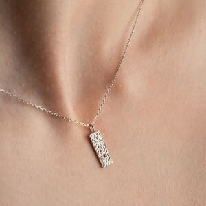 Hammered Tag Necklace With Birthstone