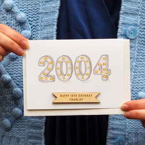 Personalised 18th Birthday Birth Year Card