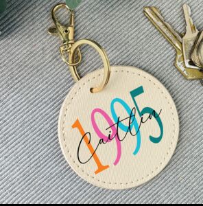 Personalised 30th Birthday Birth Year Keyring