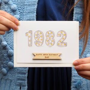 Personalised 40th Birthday Birth Year Card