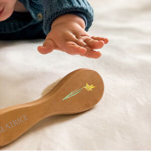 Personalised Birth Flower Baby Hair Brush