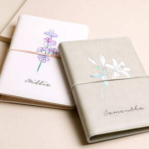 Personalised Birth Flower Refillable Notebook