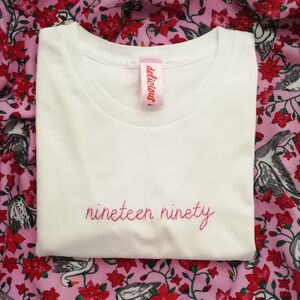 Personalised Birth Year Hand Embroidered T Shirt