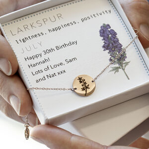 Personalised Delicate Birth Flower Bracelet