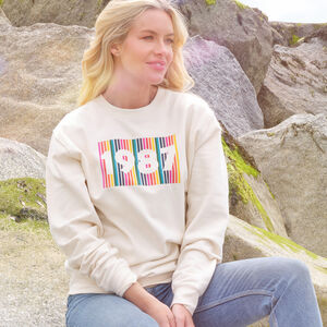 Personalised Rainbow Birth Year Sweatshirt Jumper