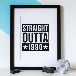 Personalised 'Straight Outta Compton' Birth Year Print