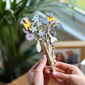Personalised Wooden Birth Flower Bouquet