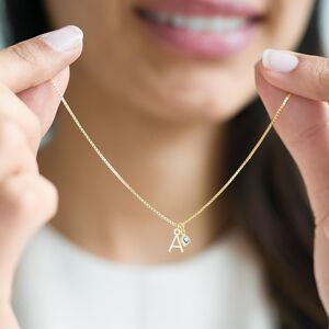 Sterling Silver Letter Birthstone Personalised Necklace
