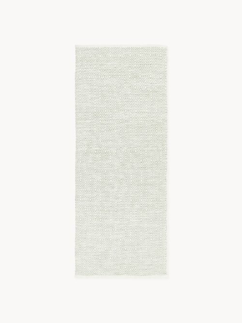 Hand-Woven Indoor & Outdoor Runner Rika with Diamond Pattern