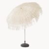 Height-Adjustable Beach Parasol Hawaii with Fringes, Ø 200 cm
