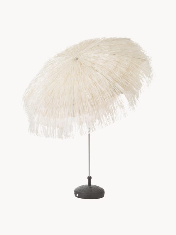 Height-Adjustable Beach Parasol Hawaii with Fringes, Ø 200 cm
