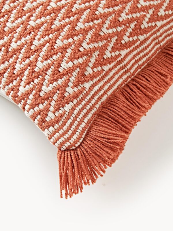 Outdoor Cushion Cover Suria with Woven Pattern and Fringes