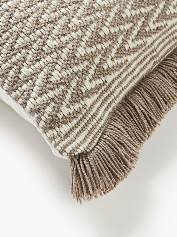 Outdoor Cushion Cover Suria with Woven Pattern and Fringes