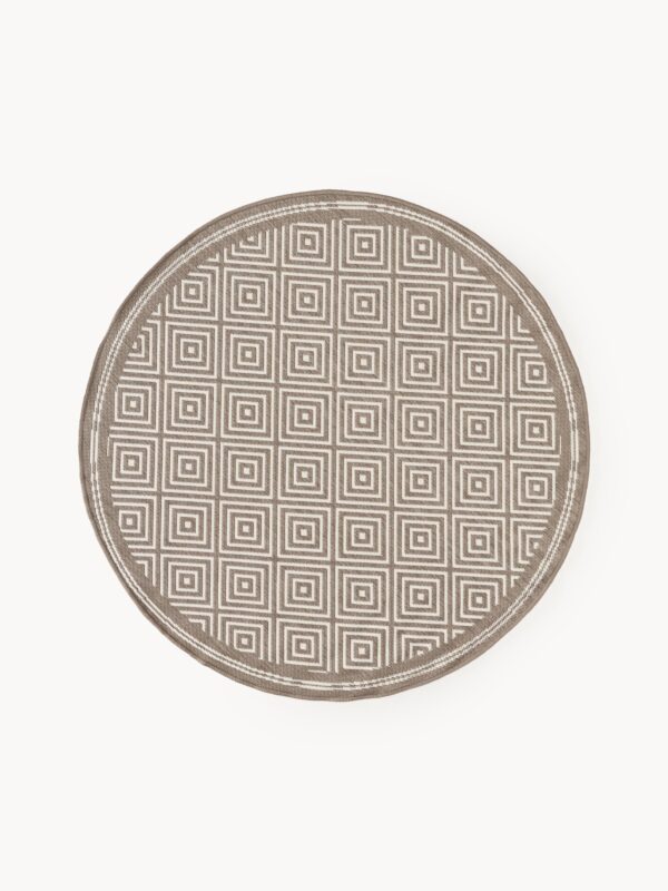 Round Reversible Indoor & Outdoor Rug Reddy with Diamond Pattern