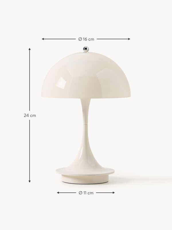 Small Portable LED Table Lamp Panthella 160, Design Verner Panton