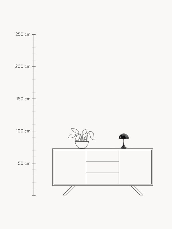 Small Portable LED Table Lamp Panthella 160, Design Verner Panton