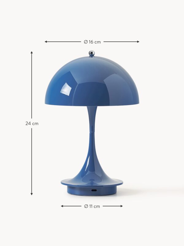 Small Portable LED Table Lamp Panthella 160, Design Verner Panton
