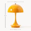 Small Portable LED Table Lamp Panthella 160, Design Verner Panton