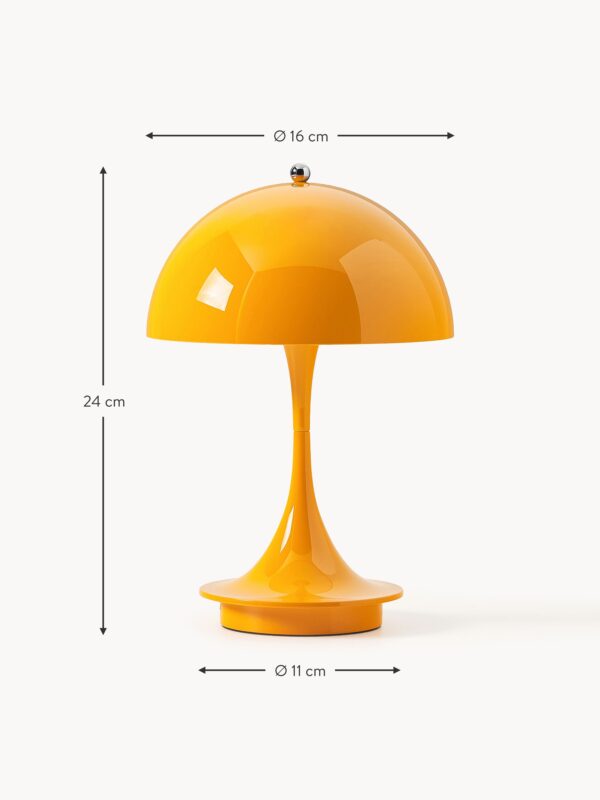 Small Portable LED Table Lamp Panthella 160, Design Verner Panton