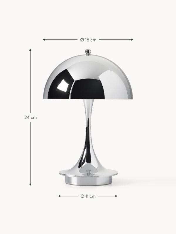 Small Portable LED Table Lamp Panthella 160, Design Verner Panton