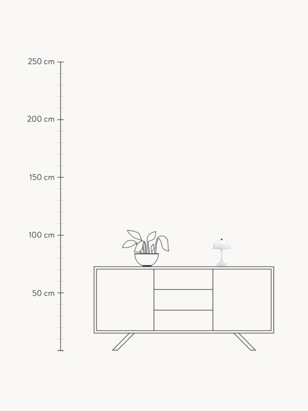 Small Portable LED Table Lamp Panthella 160, Design Verner Panton