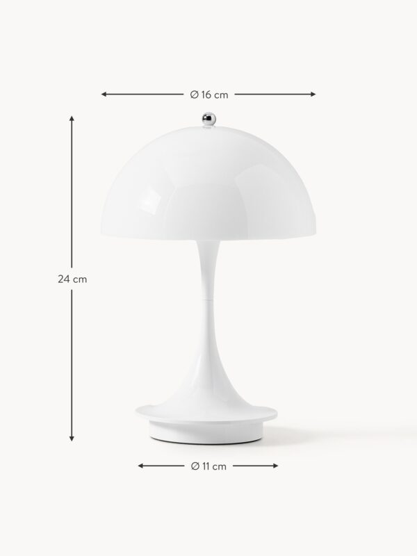 Small Portable LED Table Lamp Panthella 160, Design Verner Panton