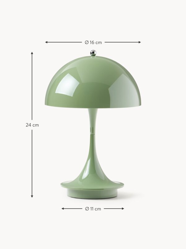 Small Portable LED Table Lamp Panthella 160, Design Verner Panton