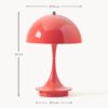 Small Portable LED Table Lamp Panthella 160, Design Verner Panton