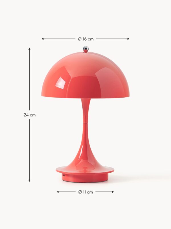 Small Portable LED Table Lamp Panthella 160, Design Verner Panton