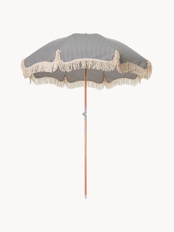 Tiltable Beach Umbrella Retro with Fringes, Ø 180 cm
