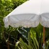 Tiltable Beach Umbrella Retro with Fringes, Ø 180 cm
