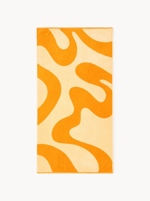 Velour Beach Towel Pia with Wavy Pattern