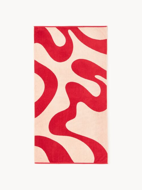 Velour Beach Towel Pia with Wavy Pattern