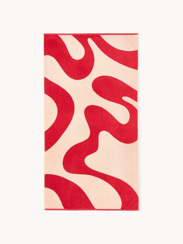 Velour Beach Towel Pia with Wavy Pattern
