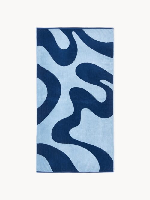 Velour Beach Towel Pia with Wavy Pattern