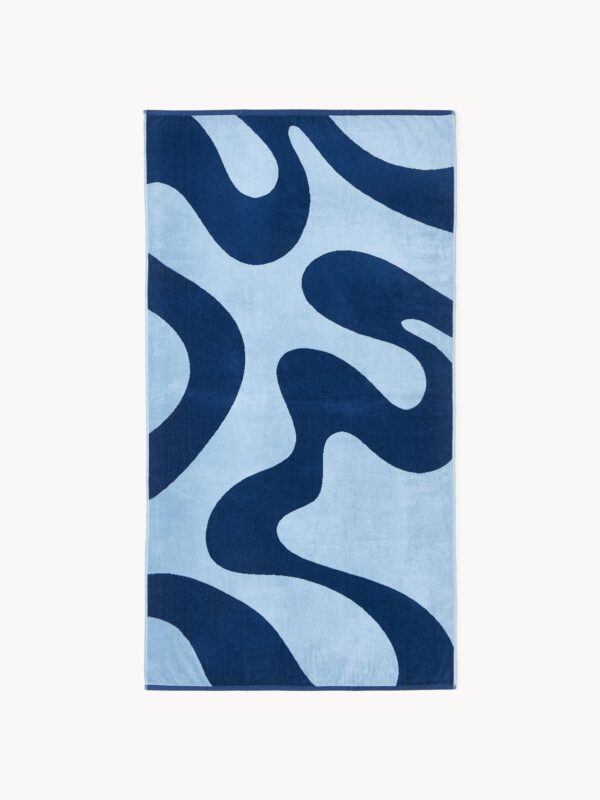 Velour Beach Towel Pia with Wavy Pattern