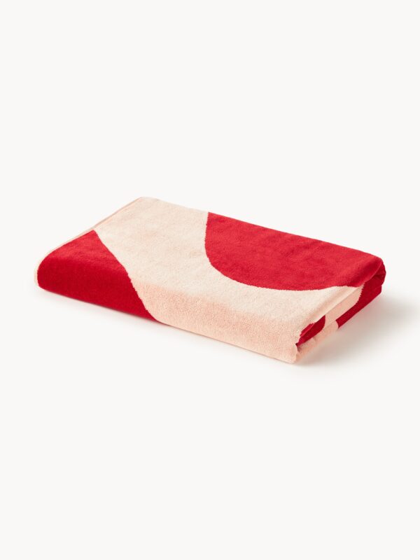 Velour Beach Towel Pia with Wavy Pattern